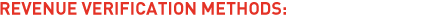 Revenue Verification Methods