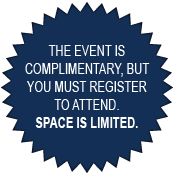 The event is free, but registration is required. Space is limited.