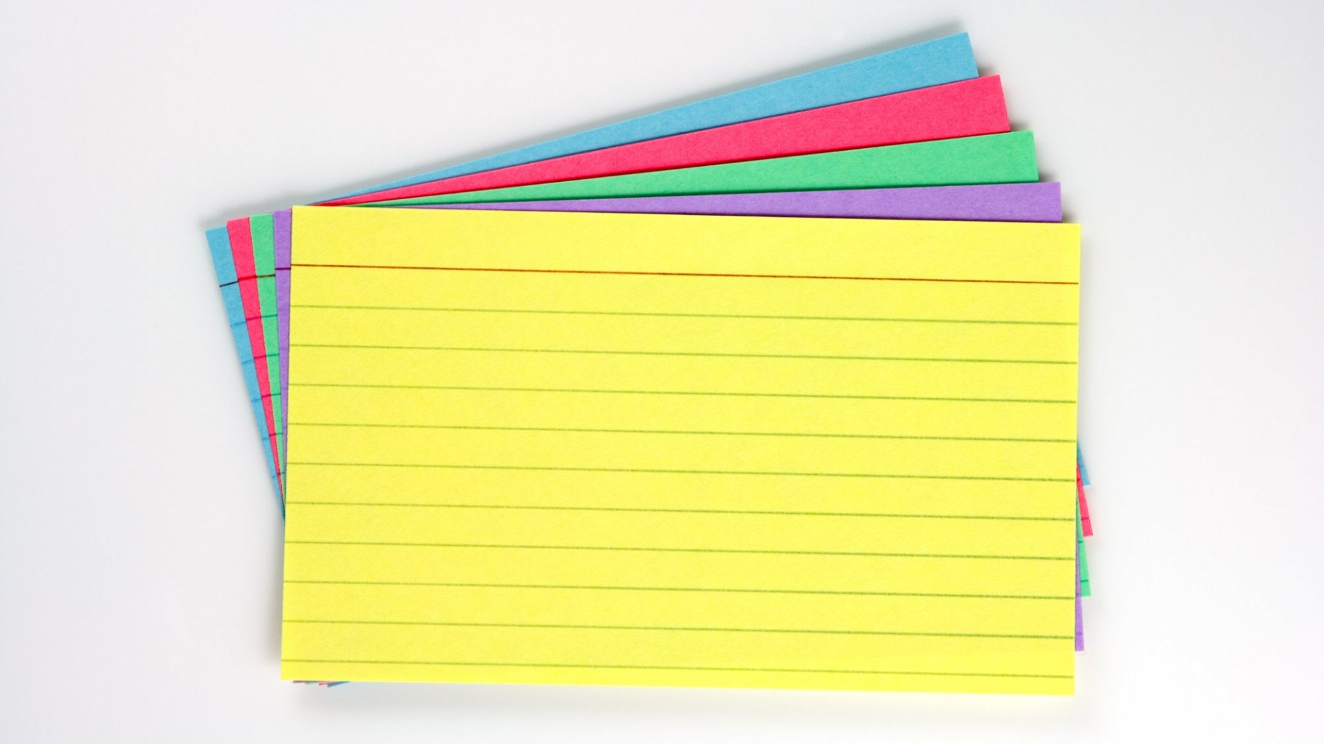 Fan of Colored Index Cards